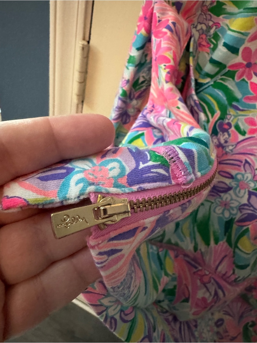 Lilly Pulitzer Pink Floral Long Sleeve Disney Pullover - Picture 6 of 10